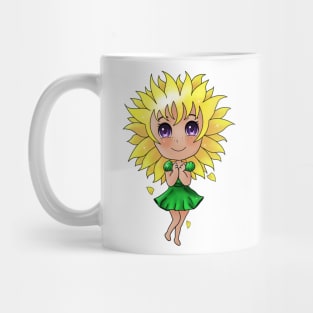 Sunflower Chibi Girl Mug